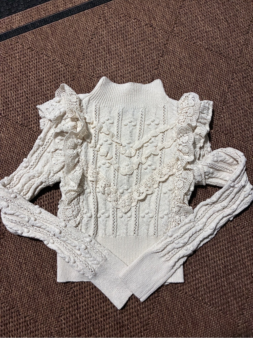 white Zara knit long-sleeved sweater M - Picture 4 of 4